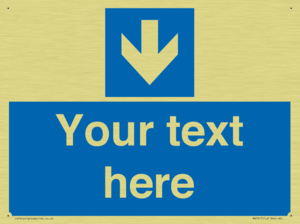 Custom Directional signage blue down arrow 